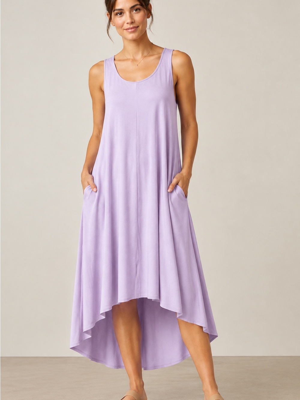 Halara Lilac Flowy Dress with Built In Bra Pockets